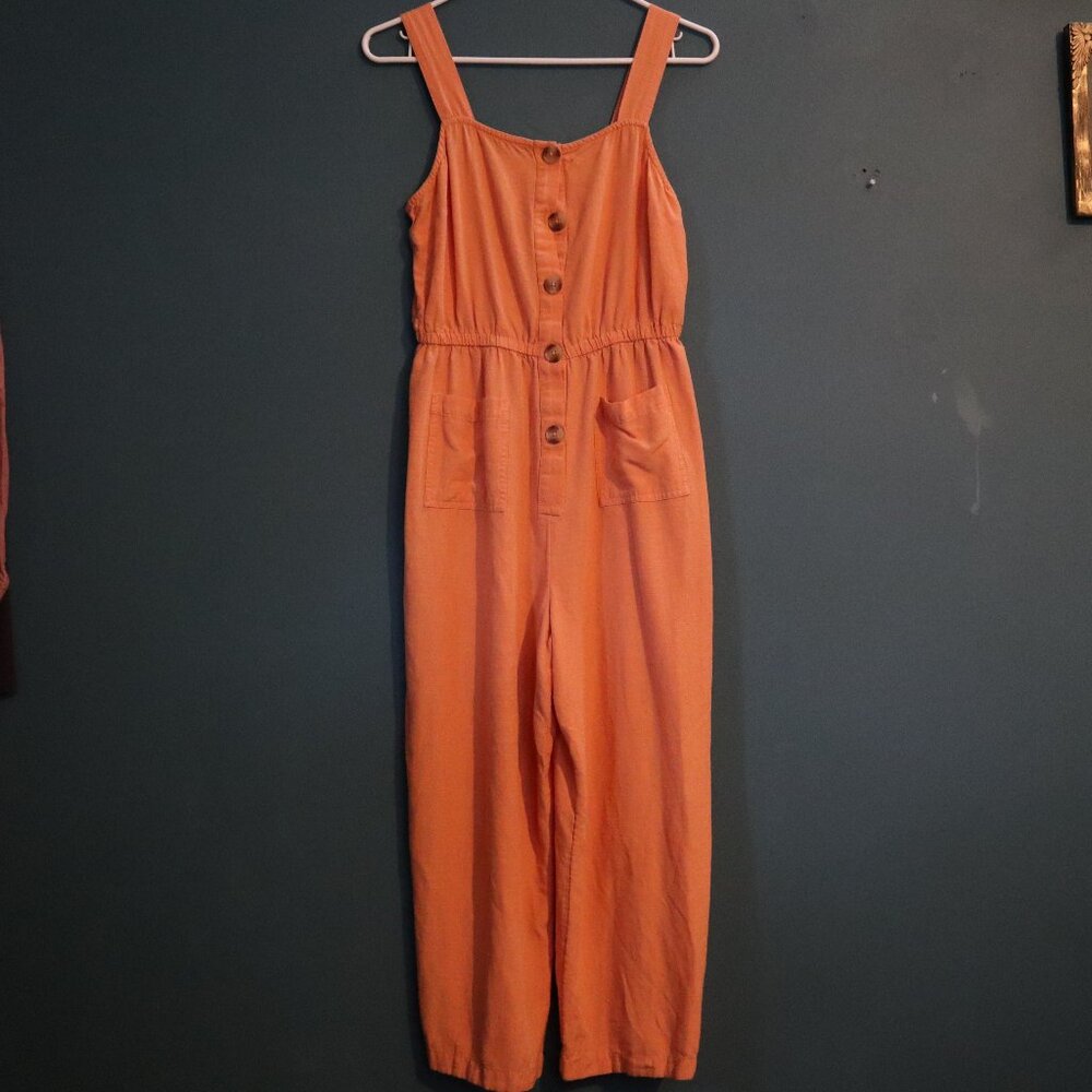 Lauren Conrad Cropped Sherbet Orange Jumpsuit Sz S